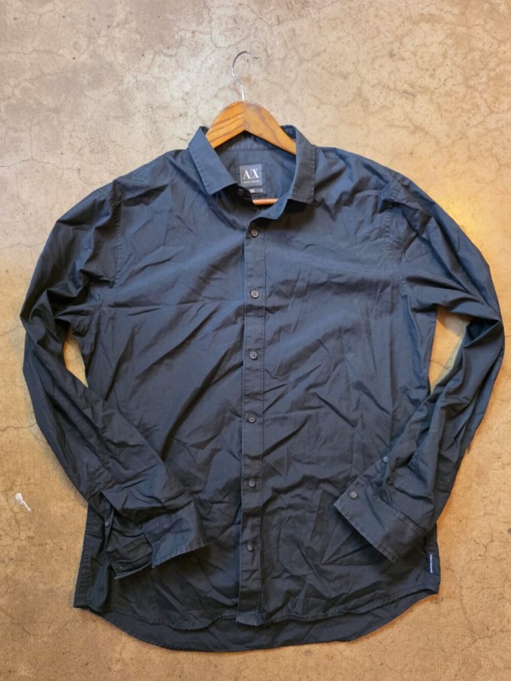 Armani Exchange Men’s Large Black Long Sleeve Button Up Shirt